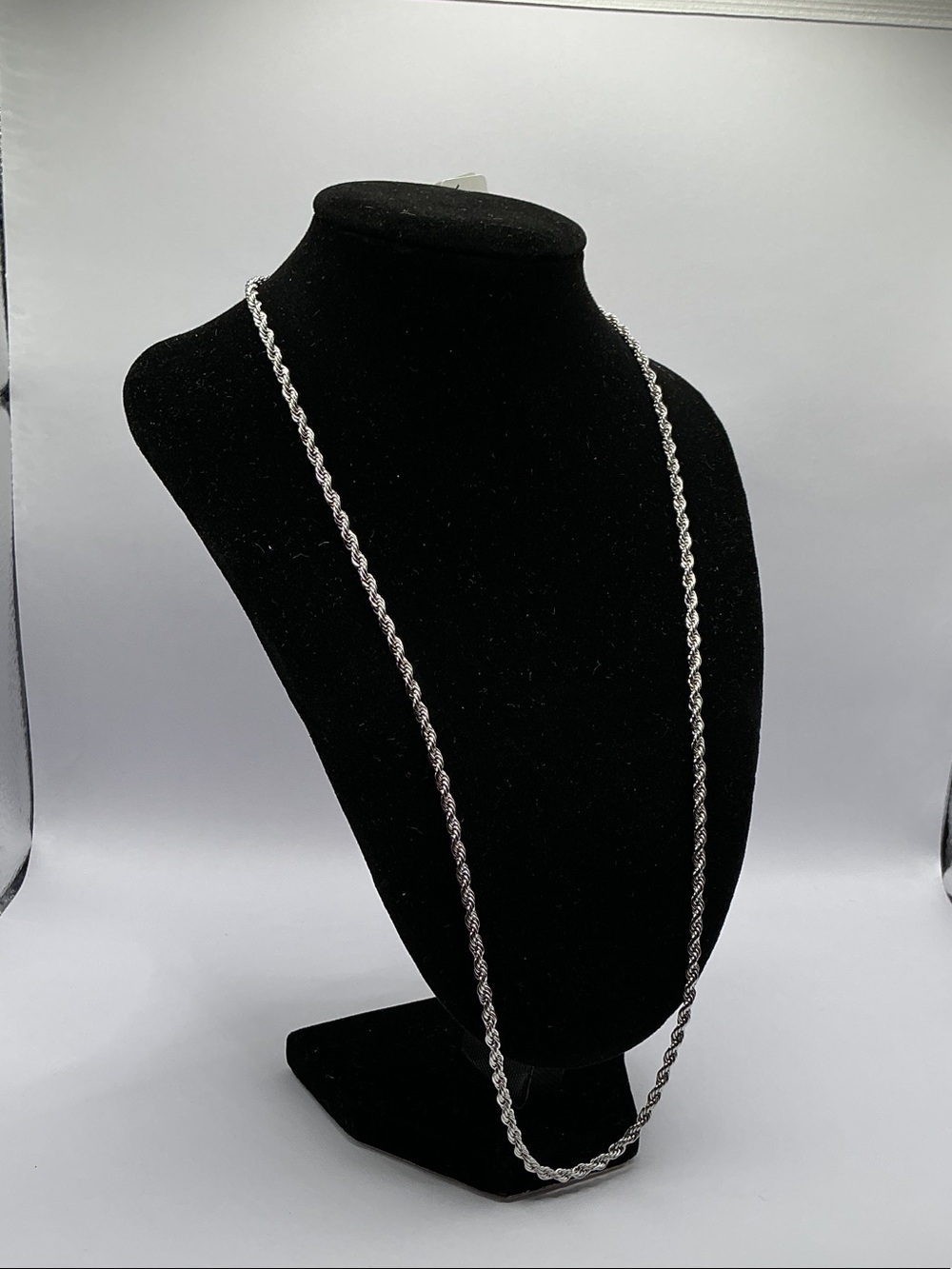 Silver Rope Chain Necklace - 3 mm x 22 inch